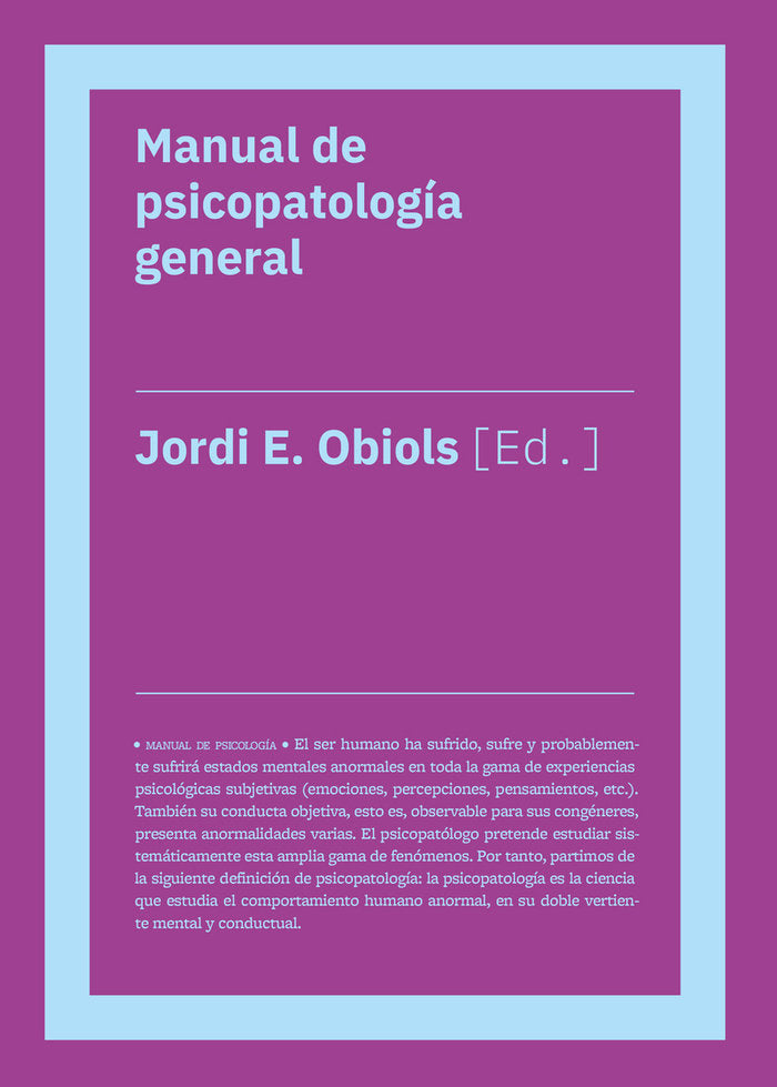 MANUAL DE PSICOPATOLOG�A GENERAL (NE)