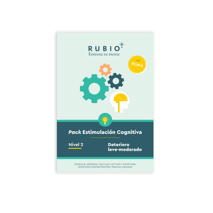 PACK RUBIO ESTIMULACION COGNITIVA NIVEL 2 (7 CUADERNOS)