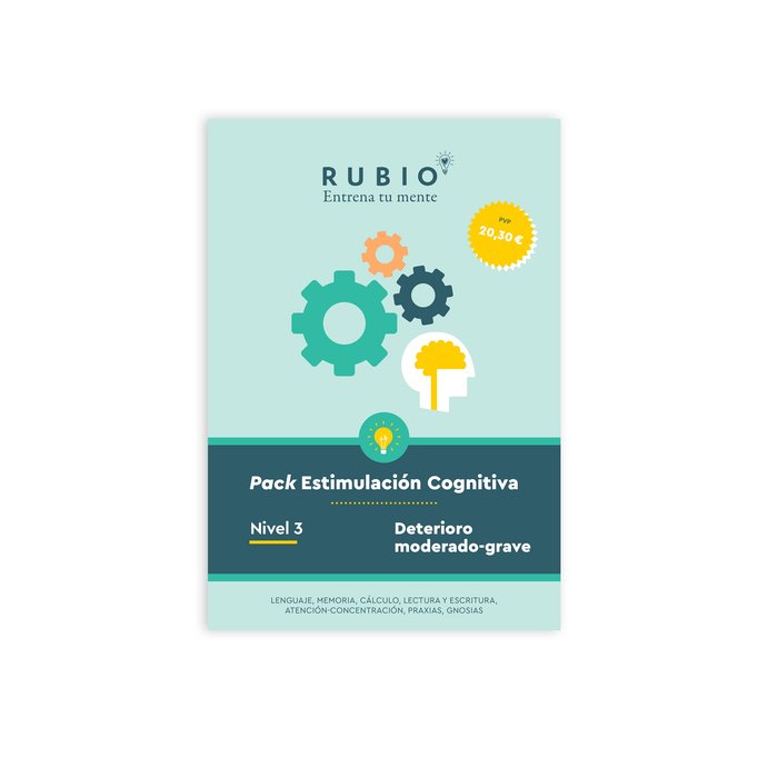 PACK RUBIO ESTIMULACION COGNITIVA NIVEL 3 (7 CUADERNOS)