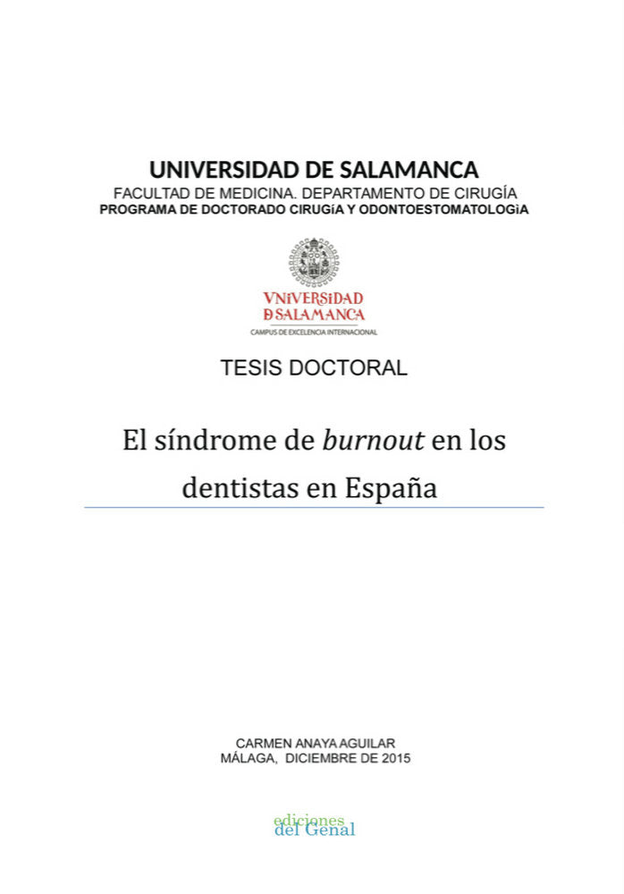 El s�ndrome del burnout en los dentistas en Espa�a