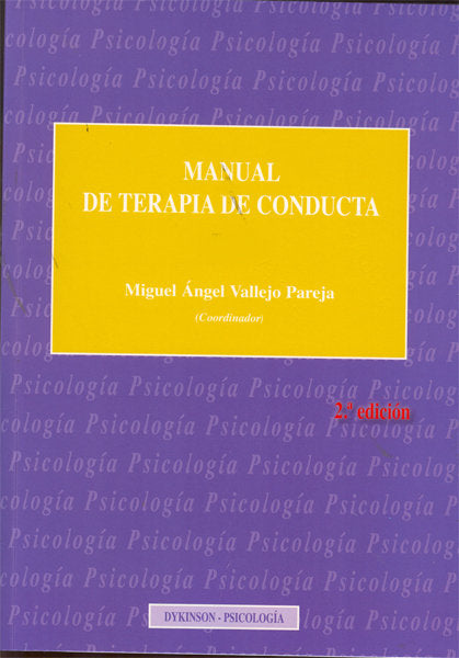 Manual de Terapia de Conducta. Tomo I